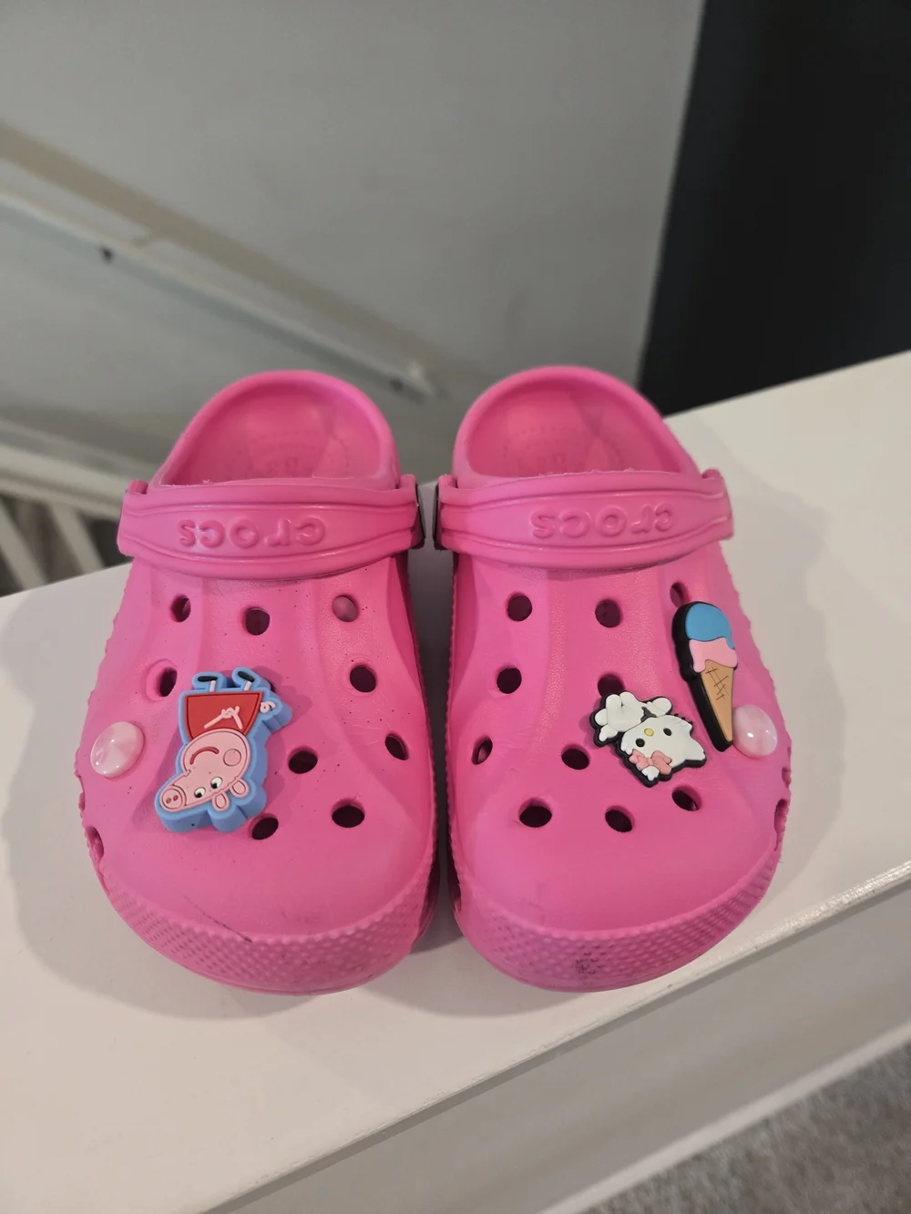 Kids Crocs in Blue and Pink Size 11c